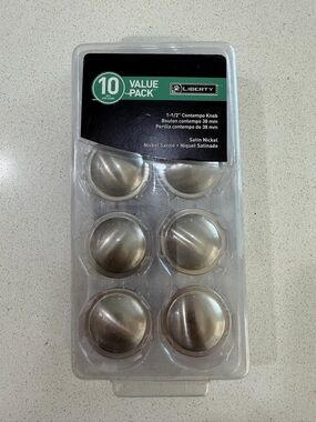liberty Satin Nickel Cabinet Knobs Pack - Brushed Silver Finish Pack of 6.